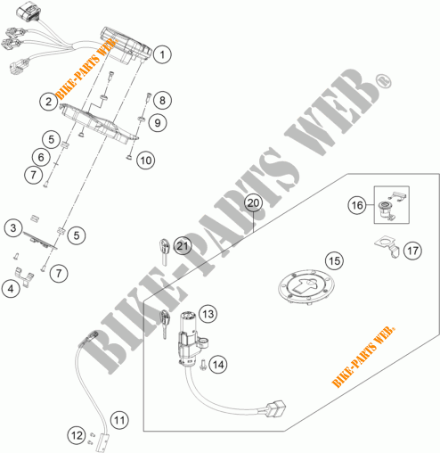 CONTACTSCHAKELAAR voor KTM 200 DUKE ORANGE NON ABS 2013