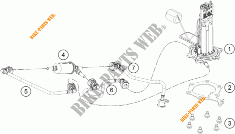 BENZINEPOMP voor KTM 125 DUKE ORANGE 2018