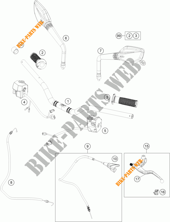 STUUR / BESTURING voor KTM 125 DUKE ORANGE 2018