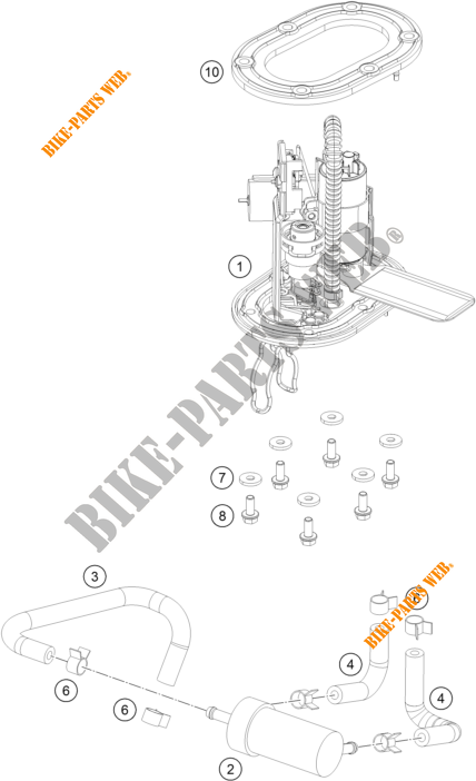 BENZINEPOMP voor KTM 125 DUKE WHITE ABS BAJ.DIR. 2014 EU F4003N7 2014 EU F4003N7 2014