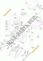 TANK / ZADEL voor KTM 125 DUKE WHITE ABS 2013