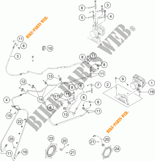 REMSYSTEEM ABS voor KTM 1290 SUPER ADVENTURE S ORANGE 2018